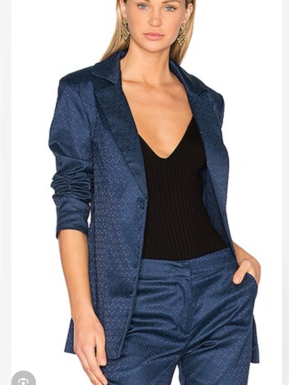 House of Harlow x revolve navy jacquard blazer